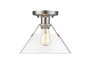 Orwell 1-Light Flush Mount in Pewter with Clear Glass (3306-FM PW-CLR)