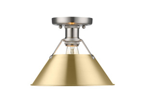 Orwell 1-Light Flush Mount in Pewter with Brushed Champagne Bronze (3306-FM PW-BCB)
