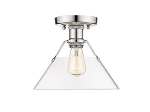 Orwell 1-Light Flush Mount in Chrome with Clear Glass (3306-FM CH-CLR)