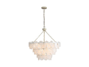 Cascada 3 Tier - 11 Light Pendant in Aegean Silver with Cirrus Cloud Glass Shade (6007-27 AGS-CCG)