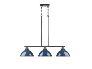 Duncan 1-Light Pendant with Chain in Rubbed Bronze with Matte White (3602-3LP BLK-NVY) Duncan 1-Light Pendant with Chain in Rubbed Bronze with Matte White (3602-3LP BLK-NVY)