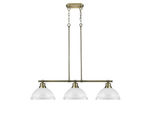 Duncan 1-Light Pendant with Chain in Rubbed Bronze with Chrome (3602-3LP AB-WH)