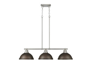 Duncan Small Pendant with Rod in Pewter with Matte White (3602-3LP PW-RBZ)