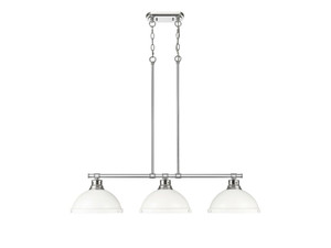 Duncan Small Pendant with Rod in Matte Black with Matte White (3602-3LP CH-WHT) Duncan Small Pendant with Rod in Matte Black with Matte White (3602-3LP CH-WHT)
