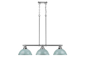 Duncan Small Pendant with Rod in Matte Black with Matte Navy (3602-3LP CH-SF)