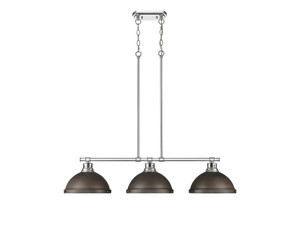 Duncan Small Pendant with Rod in Matte Black with Clear Glass (3602-3LP CH-RBZ)