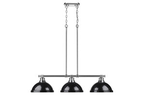 Duncan Small Pendant with Chain in Rubbed Bronze with Clear Glass (3602-3LP CH-BK) Duncan Small Pendant with Chain in Rubbed Bronze with Clear Glass (3602-3LP CH-BK)