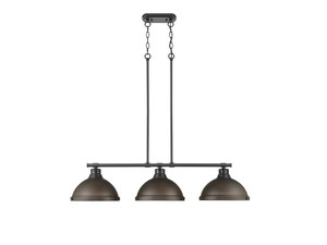 Duncan Small Pendant with Chain in Matte Black with Clear Glass (3602-3LP BLK-RBZ)