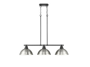 Duncan Small Pendant with Chain in Aged Brass with Clear Glass (3602-3LP BLK-PW)