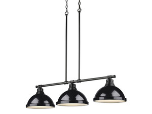 Duncan 1-Light Pendant with Chain in Rubbed Bronze with Pewter (3602-3LP BLK-BK)