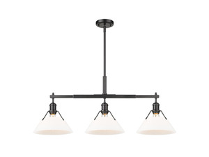 Orwell 3-Light Linear Pendant in Matte Black with Opal Glass (3306-LP BLK-OP)
