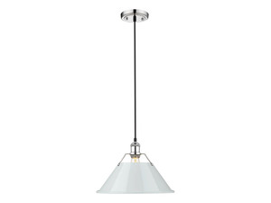 Orwell 14" Wide Large Pendant in Chrome with Dusky Blue (3306-L CH-DB)