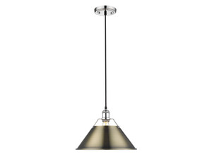 Orwell 14" Wide Large Pendant in Chrome with Aged Brass (3306-L CH-AB)