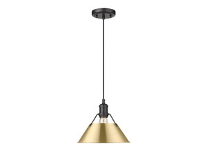 Orwell 10" Wide Medium Pendant in Matte Black with Brushed Champagne Bronze (3306-M BLK-BCB)