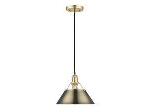 Orwell 10" Wide Medium Pendant in Brushed Champagne Bronze with Aged Brass (3306-M BCB-AB)