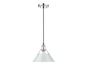 Orwell 10" Wide Medium Pendant in Chrome with Dusky Blue (3306-M CH-DB)