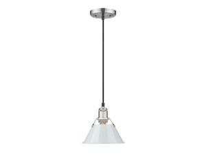 Orwell 7.5" Wide Small Pendant in Pewter with Dusky Blue (3306-S PW-DB)