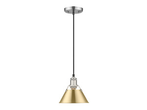 Orwell 7.5" Wide Small Pendant in Pewter with Brushed Champagne Bronze (3306-S PW-BCB)