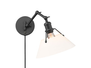 Orwell Articulating Wall Sconce in Matte Black with Opal Glass (3306-A1W BLK-OP) Orwell Articulating Wall Sconce in Matte Black with Opal Glass (3306-A1W BLK-OP)