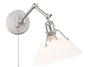Orwell Articulating Wall Sconce in Pewter with Opal Glass (3306-A1W PW-OP)