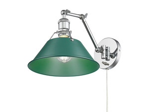 Orwell Articulating Wall Sconce in Chrome with Pine Green (3306-A1W CH-GN)