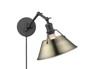 Orwell Articulating Wall Sconce in Matte Black with Aged Brass (3306-A1W BLK-AB)