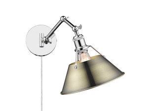 Orwell Articulating Wall Sconce in Chrome with Aged Brass (3306-A1W CH-AB)
