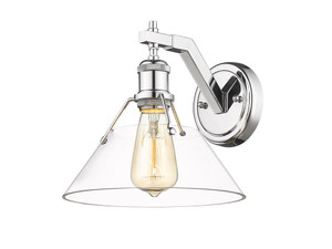 Orwell 1-Light Wall Sconce in Chrome with Clear Glass (3306-1W CH-CLR)