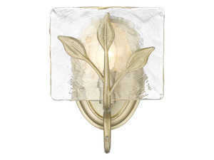 Calla 1-Light Vanity Light in White Gold with Hammered Water Glass (3160-1W WG-HWG)