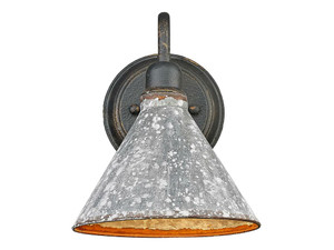 Jasper 1-Light Wall Sconce in Antique Black Iron with Galvanized Steel (0877-1W ABI-GV)