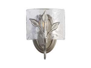 Calla 1-Light Vanity Light in Peruvian Silver with Hammered Water Glass (3160-1W PS-HWG)