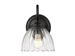 Audra 1-Light Wall Sconce in Matte Black with Clear Glass (6952-1W BLK-CLR)