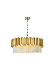 Willow 32 Inch Chandelier In Satin Gold (3400D32SG)