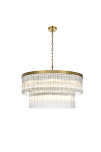 Harlow 32 Inch Chandelier In Satin Gold (1070D32SG)