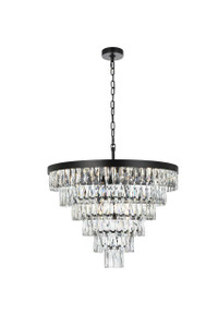 Josephine 27 Inch Round Chandelier In Black (1060D27BK)