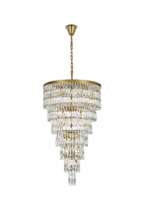 Josephine 32 Inch Rectangular Chandelier In Satin Gold (1060SR32SG)