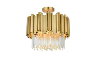 Willow 16 Inch Flush Mount In Satin Gold (3400F16SG)