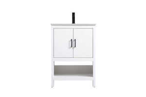 Ira 24 Inch Single Bathroom Vanity In White (VF25224MWH)