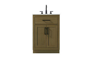 Alden 24 Inch Single Bathroom Vanity In Chestnut Brown  (VF29724MCB)