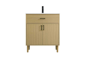 Chandler 30 Inch Single Bathroom Vanity In Honey Brown (VF25030MHB)
