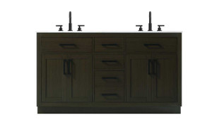 Alden 60 Inch Double Bathroom Vanity In Mocha Brown (VF29760DMMB)