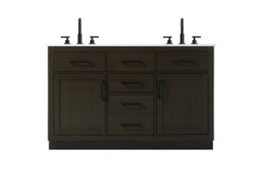 Alden 54 Inch Double Bathroom Vanity In Mocha Brown (VF29754DMMB)