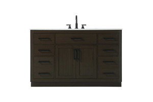 Alden 54 Inch Single Bathroom Vanity In Mocha Brown (VF29754MMB)