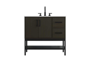 36 Inch Single Bathroom Vanity In Mocha Brown (VF60736MMB)