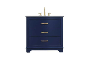 Knox 36 Inch Single Bathroom Vanity In Blue (VF10236BL)
