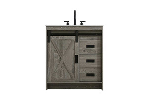 Austin 30 Inch Single Bathroom Vanity In Rustic Grey (VF90530RG)