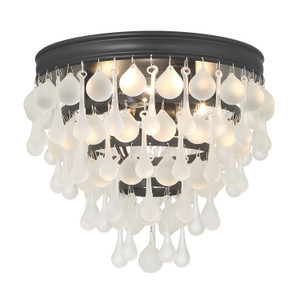 Calypso 3 Light Crystal Teardrop Matte Black Flush Mount (135-MK-FR) Calypso 3 Light Crystal Teardrop Matte Black Flush Mount (135-MK-FR)