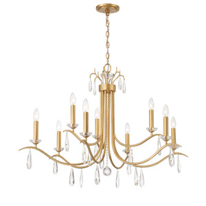 Rollins 9 Light Antique Gold Chandelier (ROL-18819-GA) Rollins 9 Light Antique Gold Chandelier (ROL-18819-GA)
