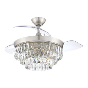 Sofia 42" 3-Blade Hidden Blades Ceiling Fan in Brushed Polished Nickel w/ Clear Acrylic Blades; Integrated Light Kit (SOF42BNK3) Sofia 42" 3-Blade Hidden Blades Ceiling Fan in Brushed Polished Nickel w/ Clear Acrylic Blades; Integrated Light Kit (SOF42BNK3)