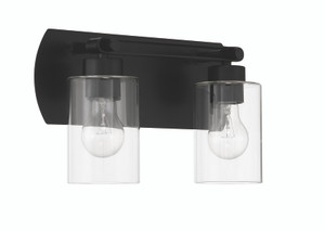 Hendrix 2 Light Vanity in Flat Black (17614FB2)
